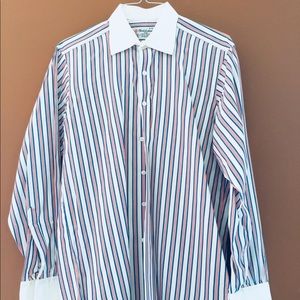 TURNBULL & ASSER DRESS SHIRT WHITE/RED/BLUE